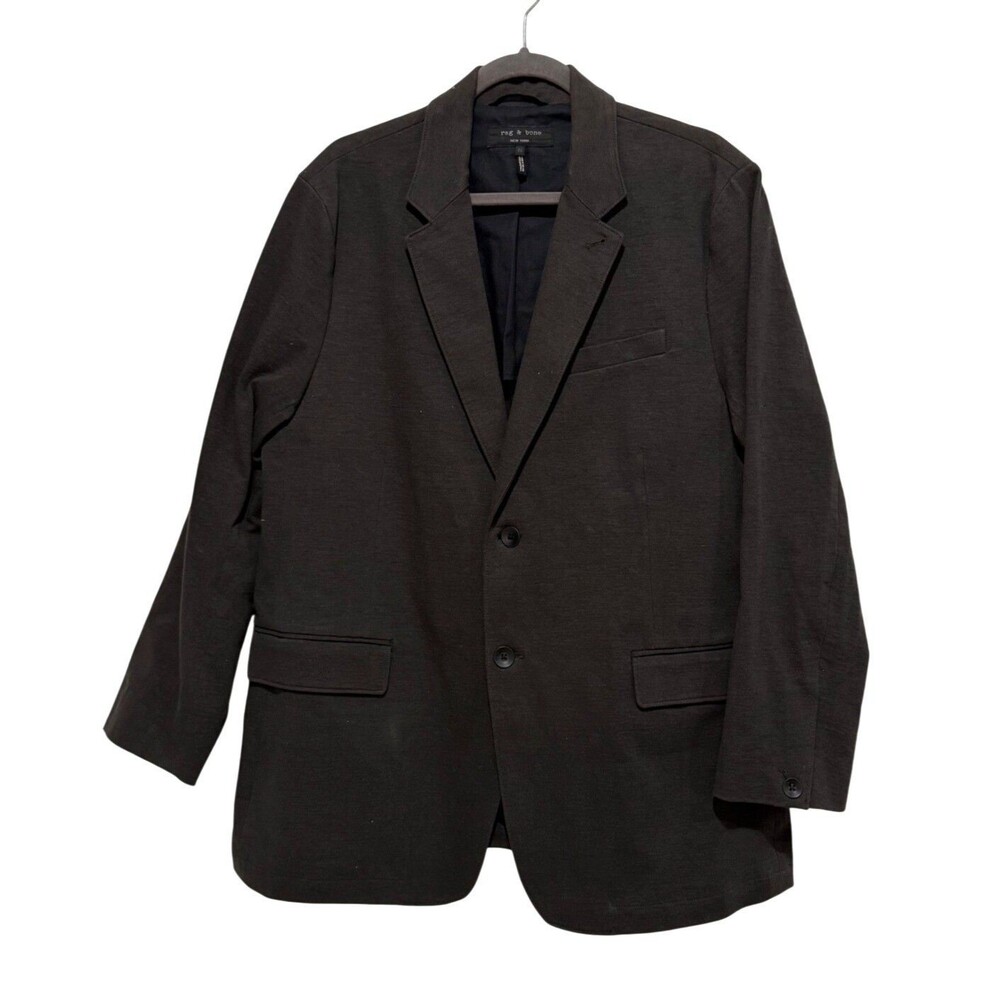 Rag & Bone Dark Gray Two-Button Blazer Jacket Classic Fit Made In USA Mens 46